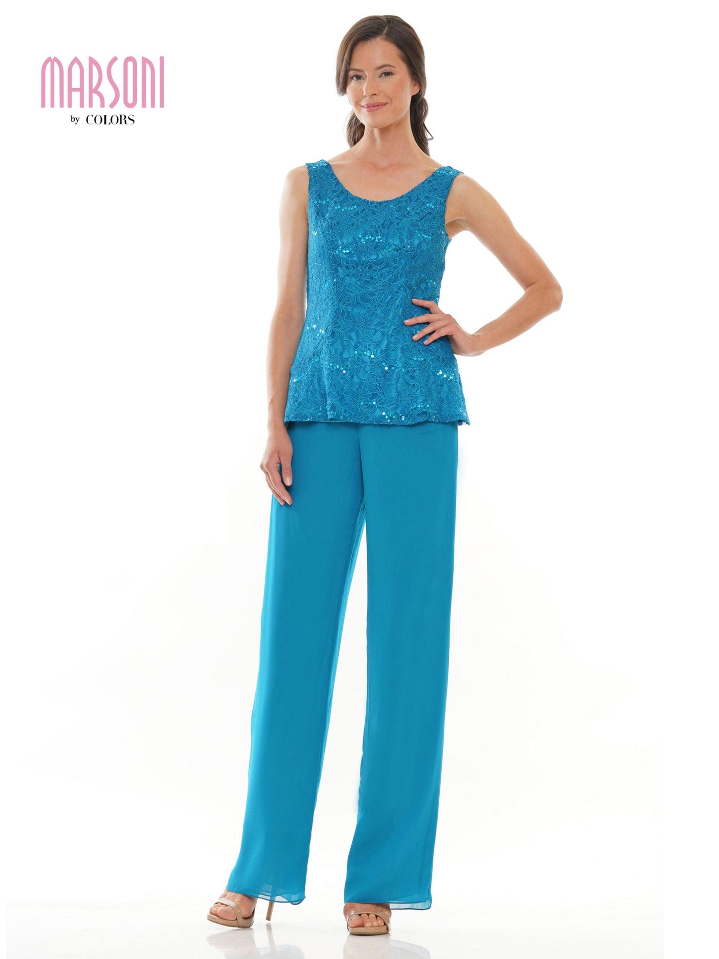 Marsoni Formal Long Sleeve Jacket Pant Suit 305 - The Dress Outlet