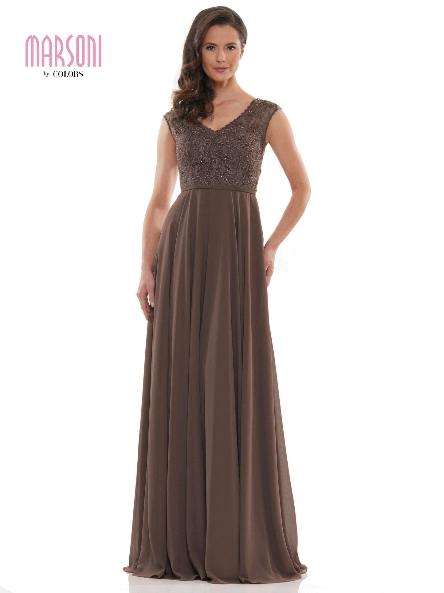 Marsoni Long Cap Sleeve Mother of the Bide Gown 219 - The Dress Outlet