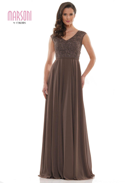 Marsoni Long Cap Sleeve Mother of the Bide Gown 219 - The Dress Outlet
