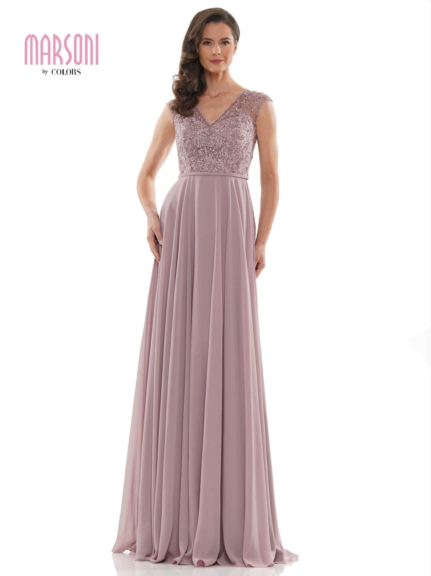 Marsoni Long Cap Sleeve Mother of the Bide Gown 219 - The Dress Outlet