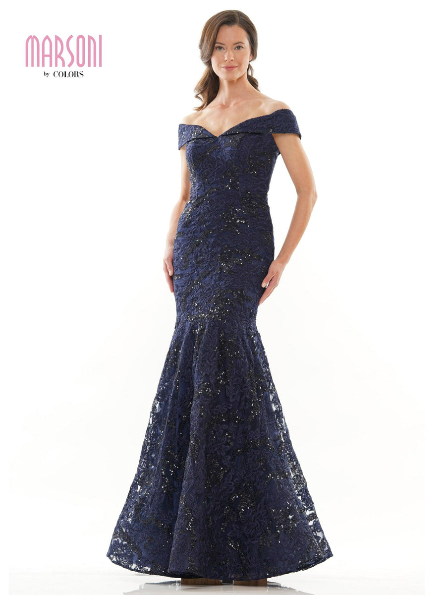Marsoni Long Formal Fitted  Lace Long Gown 1118 - The Dress Outlet