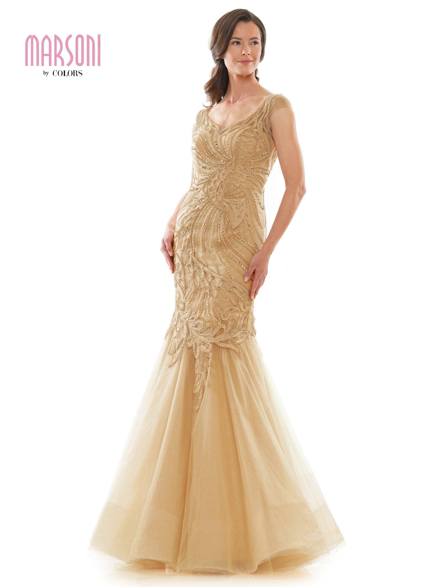 Marsoni Long Formal Mermaid Fitted Dress 1126 - The Dress Outlet