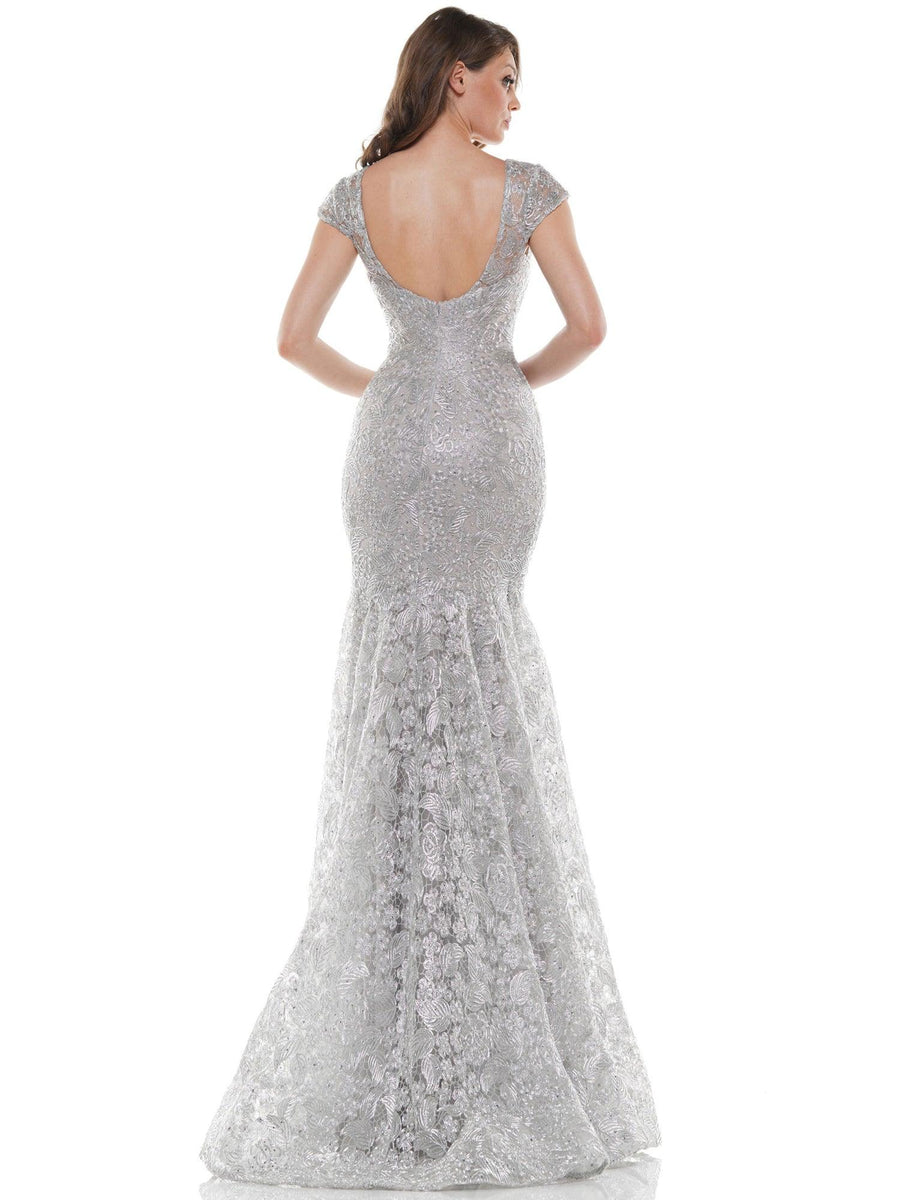 Marsoni Long Formal Metallic Lace Mermaid Dress 212 - The Dress Outlet