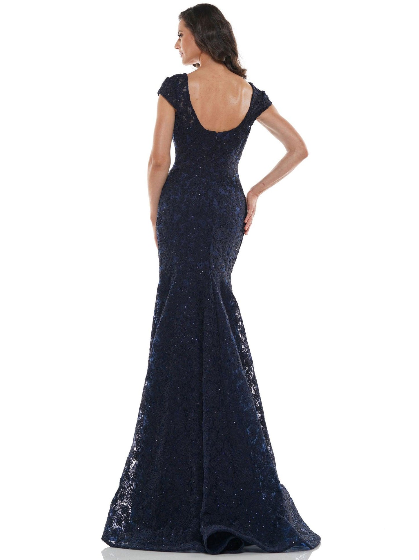 Marsoni Long Formal Metallic Lace Mermaid Dress 212 - The Dress Outlet