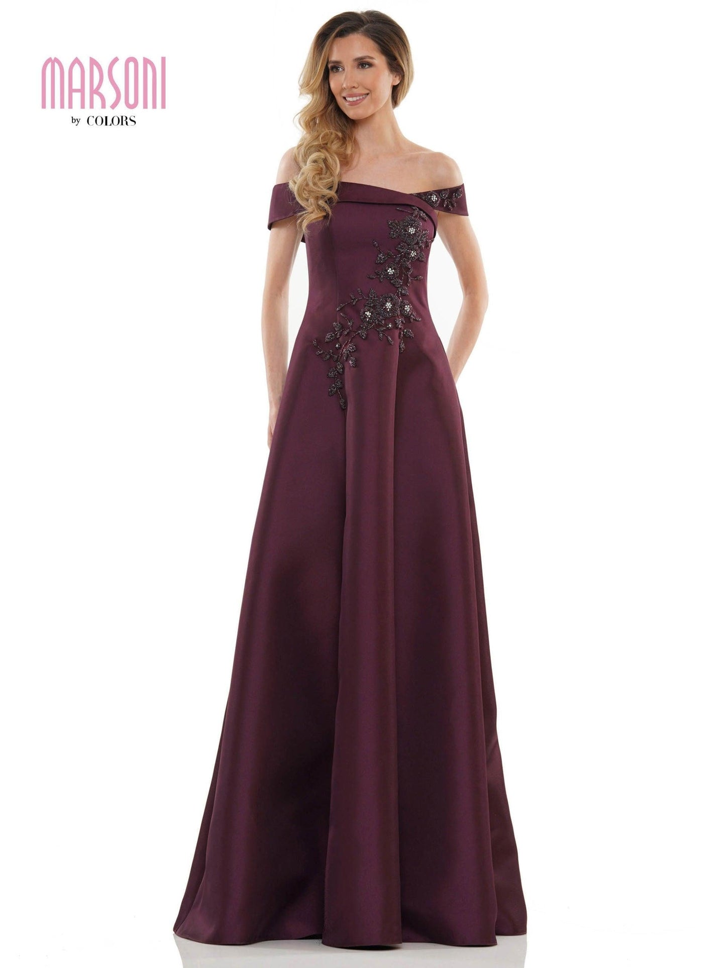 Marsoni Long Formal Off Shoulder Dress 1138 - The Dress Outlet