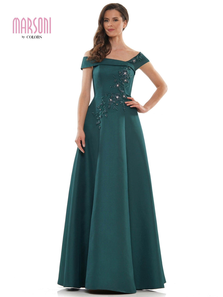 Marsoni Long Formal Off Shoulder Dress 1138 - The Dress Outlet