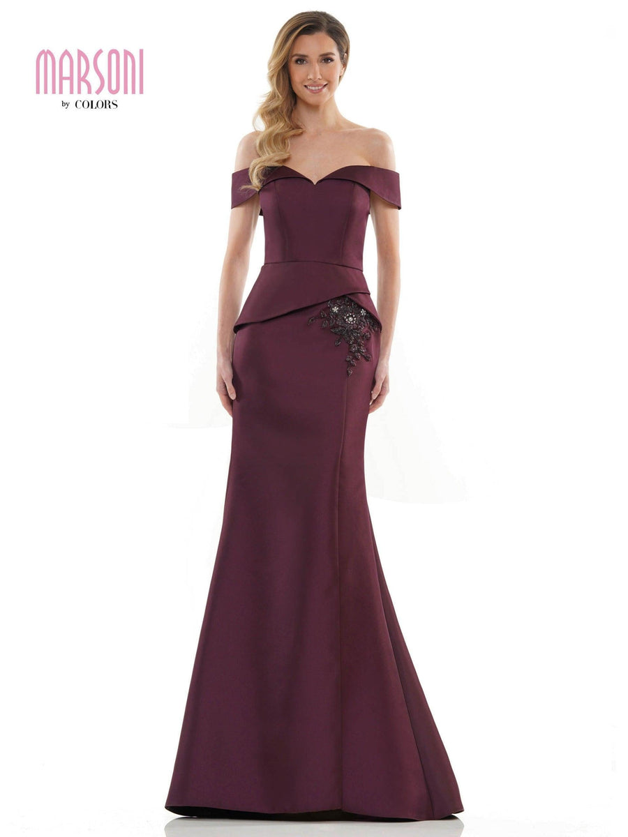 Marsoni Long Formal Off Shoulder Dress 1143 - The Dress Outlet