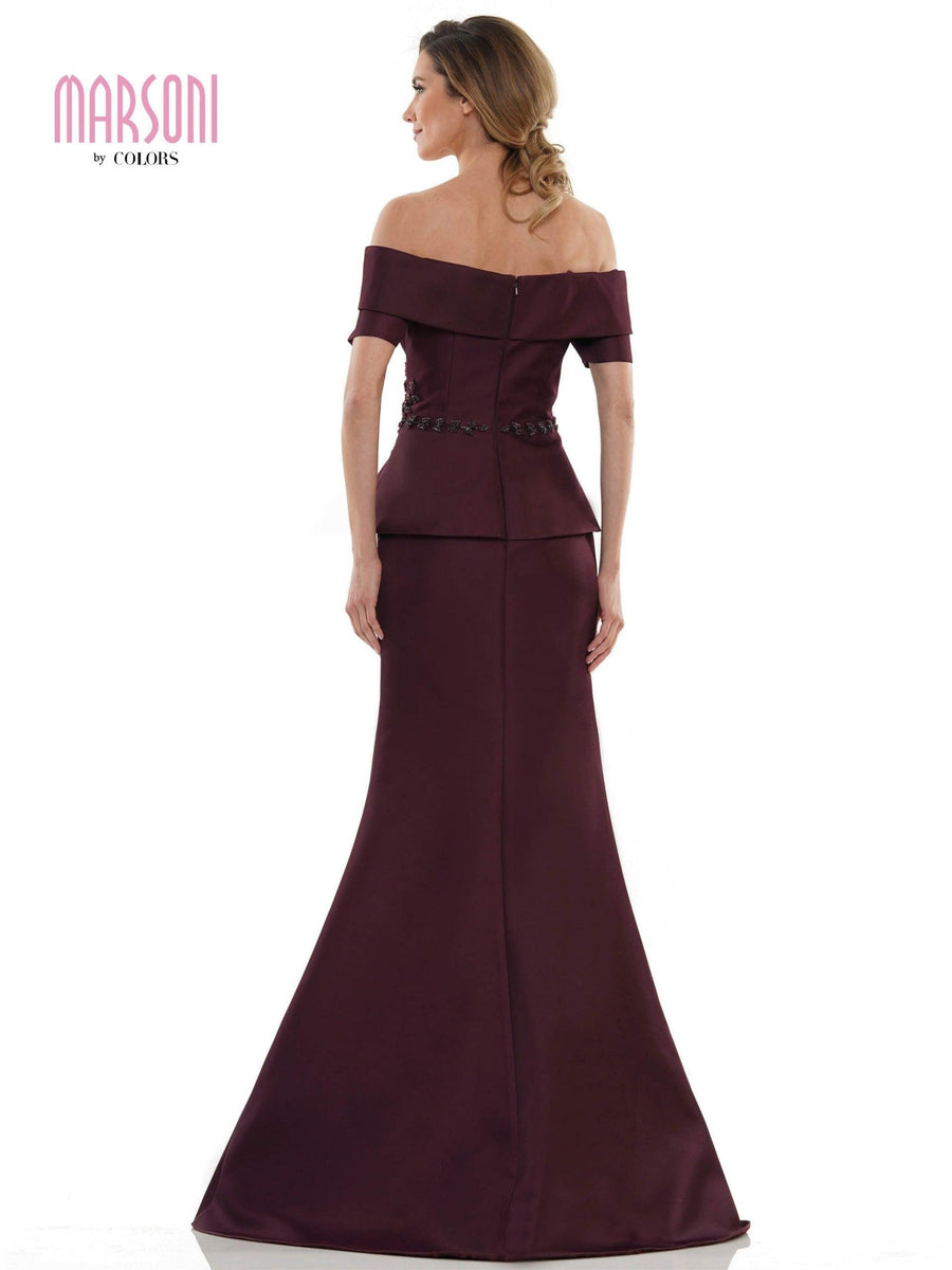 Marsoni Long Formal Off Shoulder Dress 1144 - The Dress Outlet
