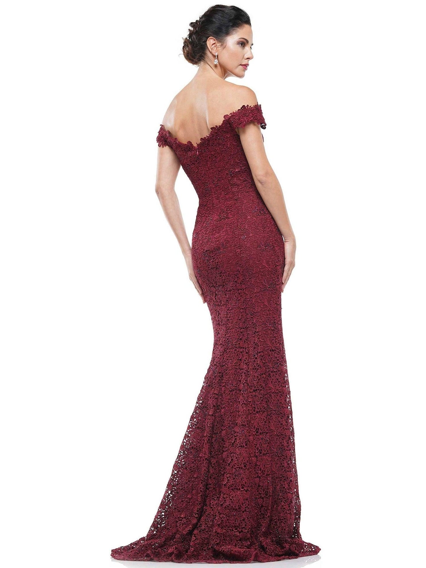 Marsoni Long Formal Off Shoulder Lace Dress 221 - The Dress Outlet