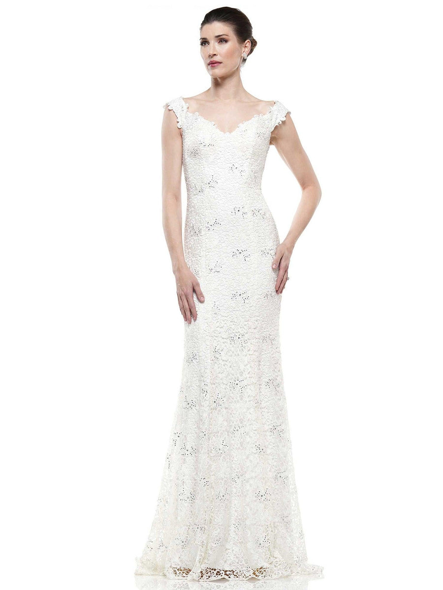 Marsoni Long Formal Off Shoulder Lace Dress 221 - The Dress Outlet