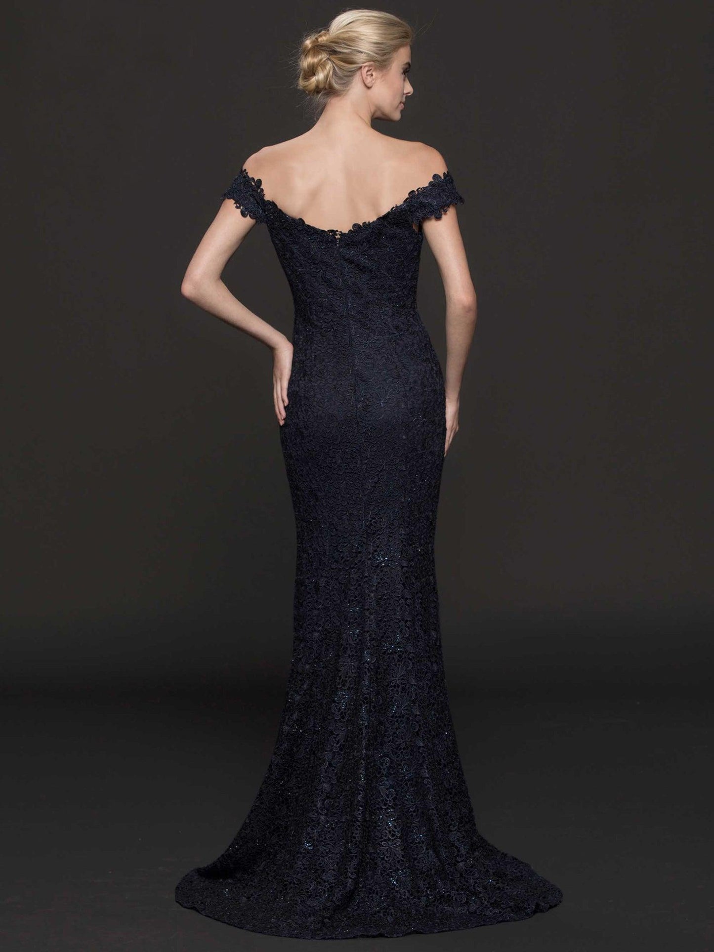 Marsoni Long Formal Off Shoulder Lace Dress 221 - The Dress Outlet