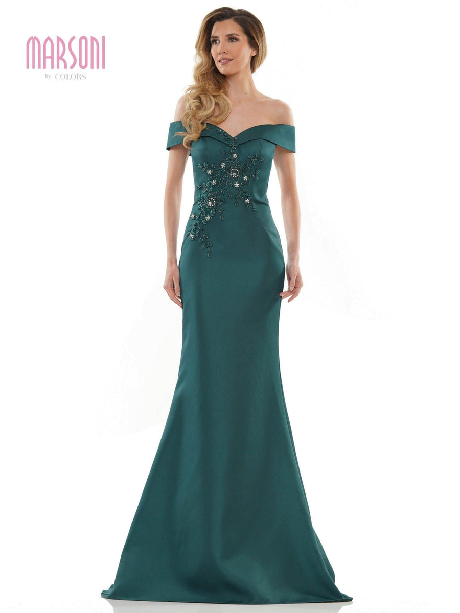 Marsoni Long Formal Off Shoulder Mermaid Dress 1142 - The Dress Outlet