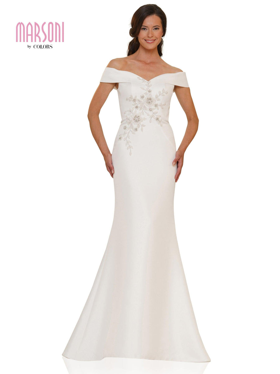 Marsoni Long Formal Off Shoulder Mermaid Dress 1142 - The Dress Outlet