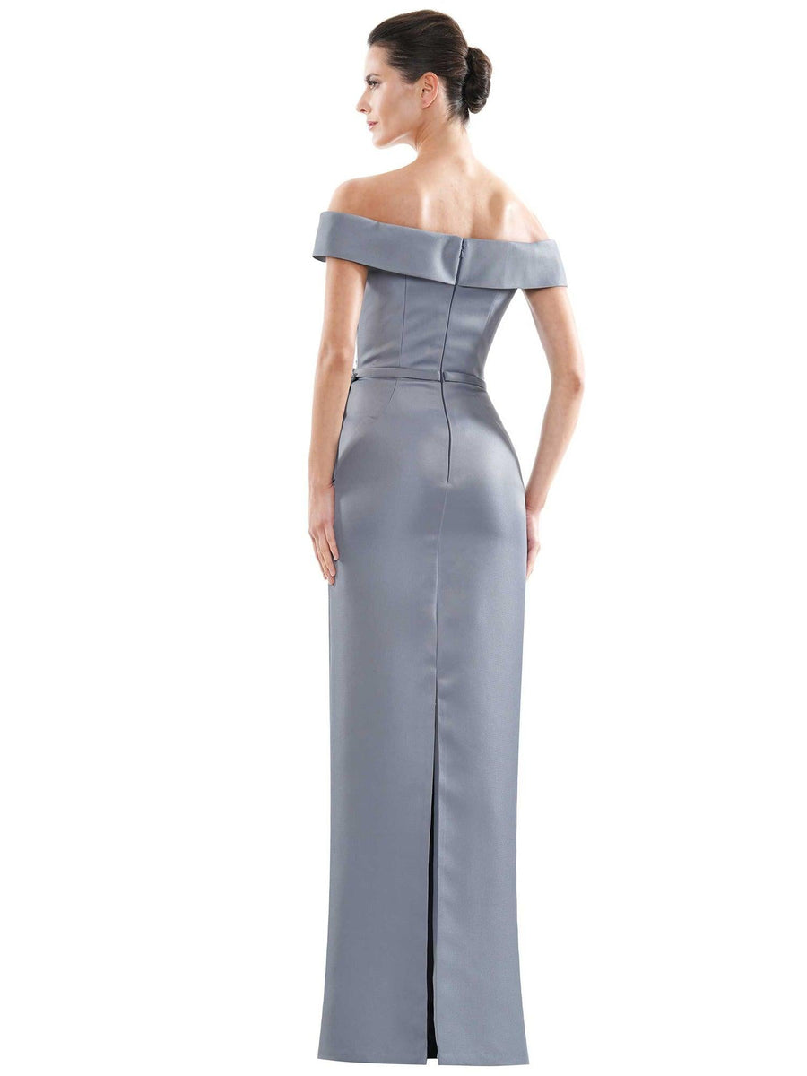 Marsoni Long Formal Off Shoulder Satin Dress 1087 - The Dress Outlet