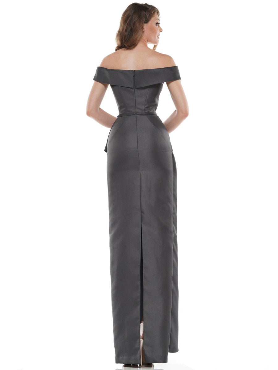 Marsoni Long Formal Off Shoulder Satin Dress 1087 - The Dress Outlet