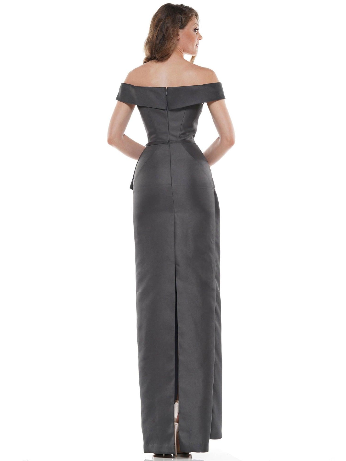 Marsoni Long Formal Off Shoulder Satin Dress 1087 - The Dress Outlet