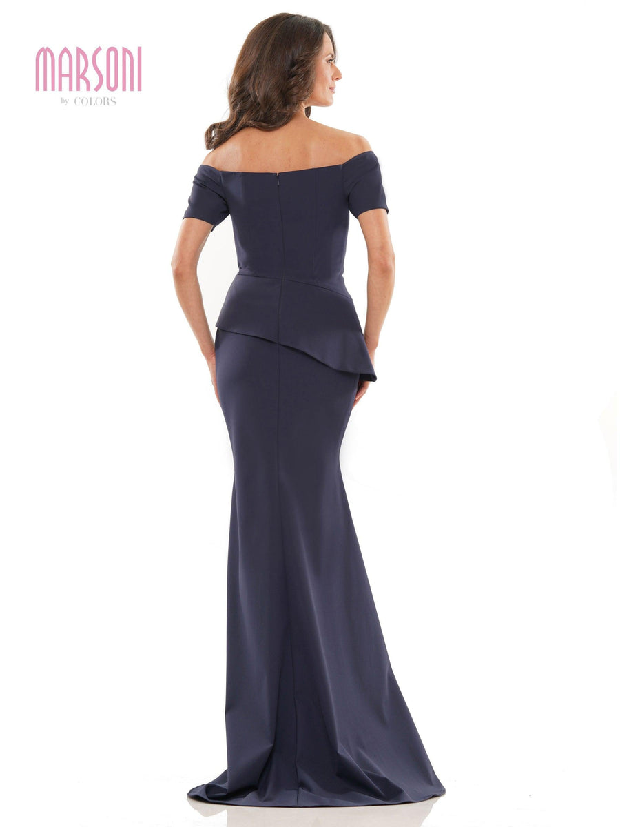 Marsoni Long Off Shoulder Fitted Formal Gown 1163 - The Dress Outlet