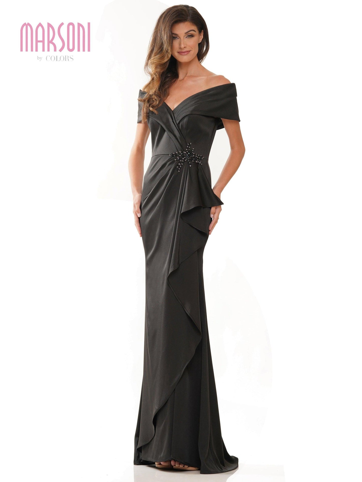 Marsoni Long Off Shoulder Formal Dress 1180 - The Dress Outlet