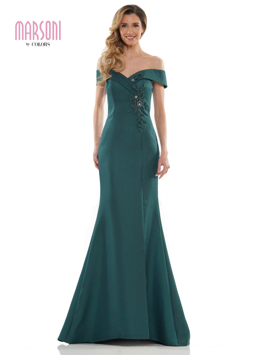 Marsoni Long Off Shoulder Formal Mermaid Dress 1140 - The Dress Outlet