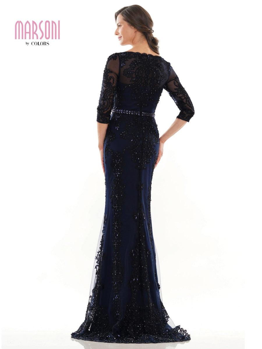 Marsoni Mother of the Bride Long Lace Dress 1123 - The Dress Outlet