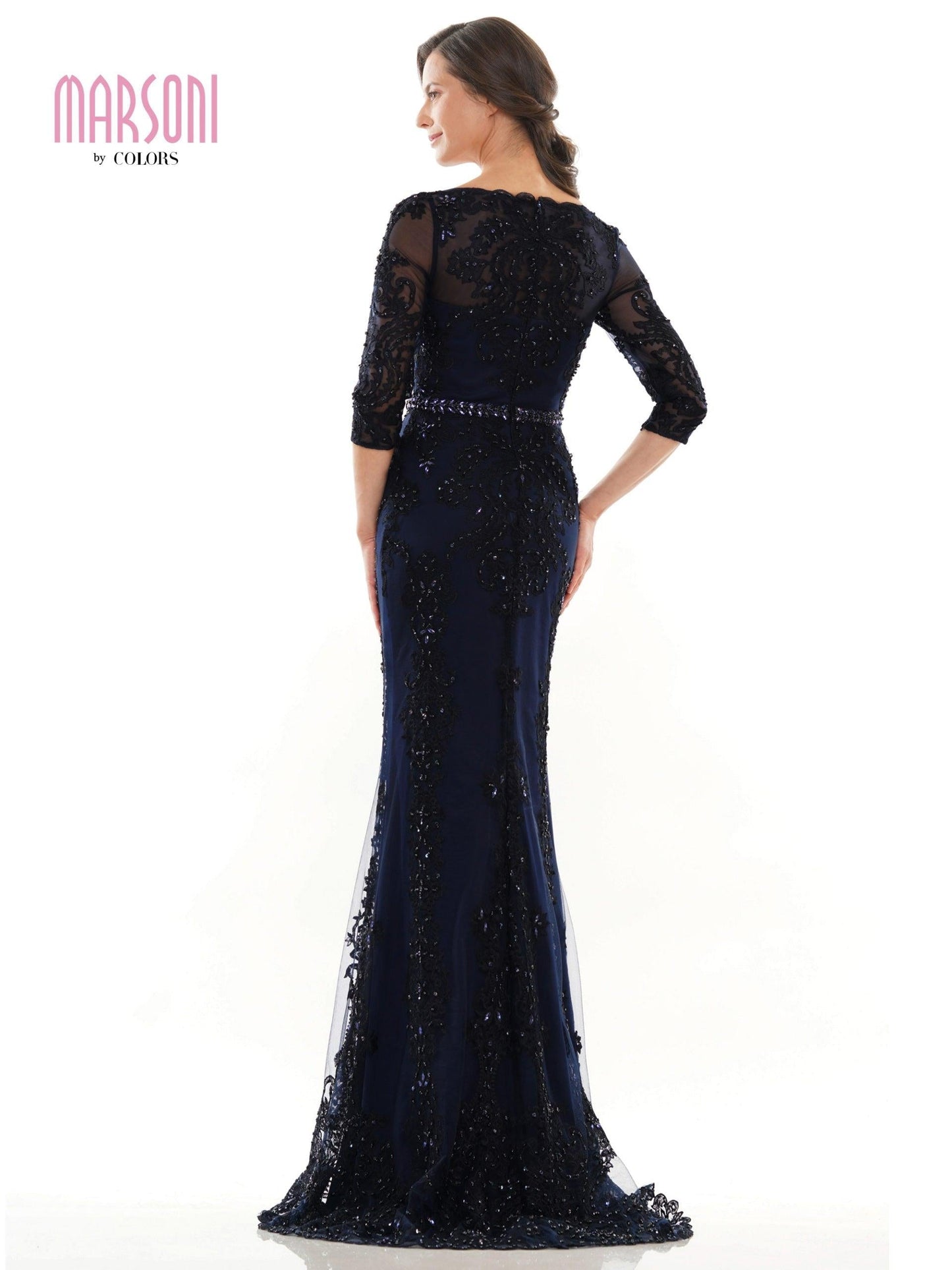 Marsoni Mother of the Bride Long Lace Dress 1123 - The Dress Outlet