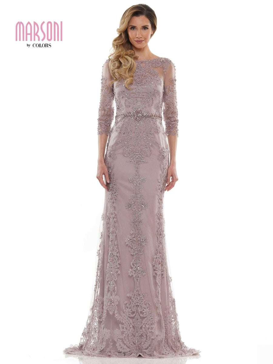 Marsoni Mother of the Bride Long Lace Dress 1123 - The Dress Outlet