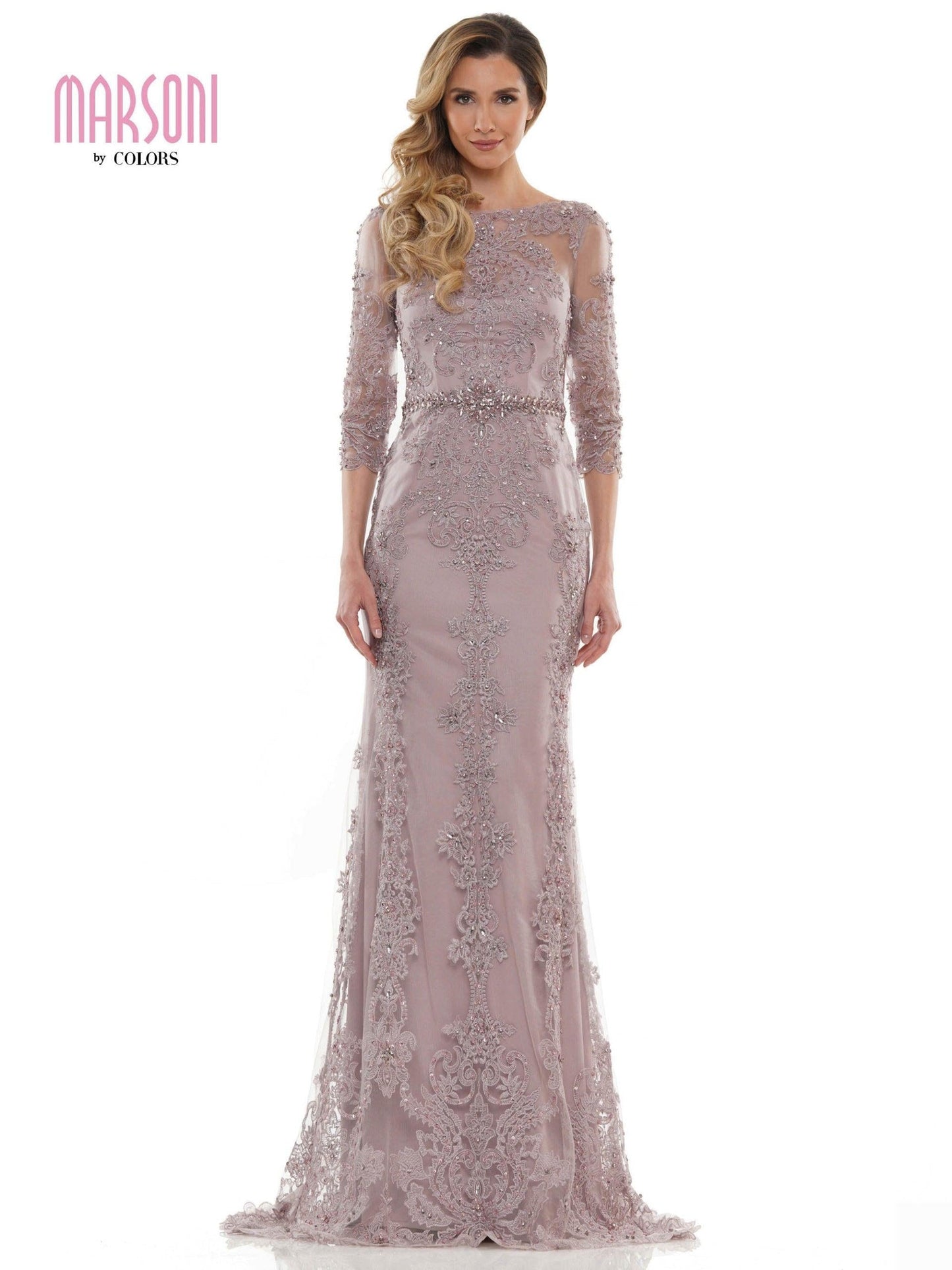 Marsoni Mother of the Bride Long Lace Dress 1123 - The Dress Outlet