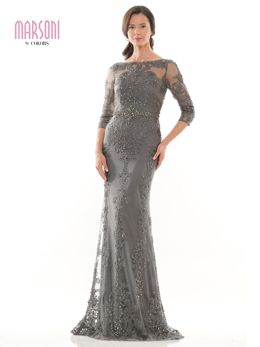 Marsoni Mother of the Bride Long Lace Dress 1123 - The Dress Outlet