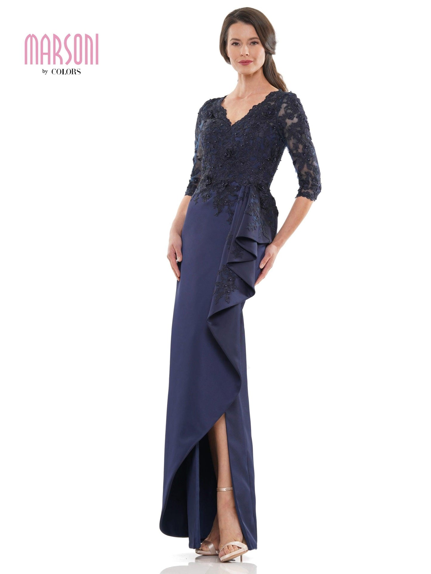 Marsoni Mother of the Bride Long Lace Dress 1134 - The Dress Outlet