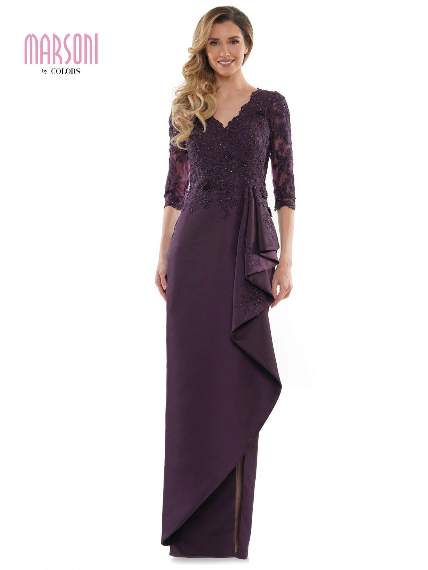 Marsoni Mother of the Bride Long Lace Dress 1134 - The Dress Outlet