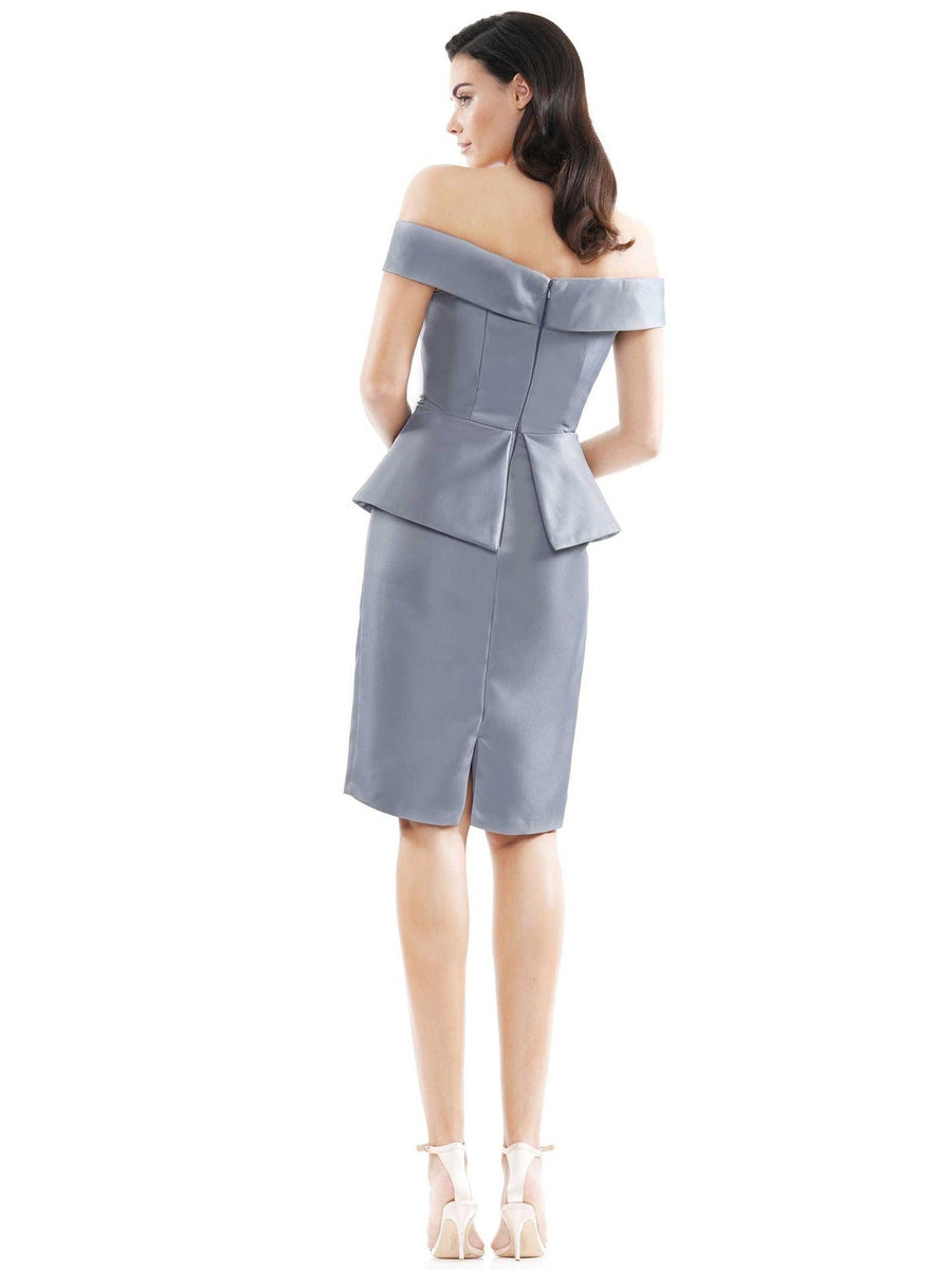 Marsoni Off Shoulder Peplum Short  Dress 1059 - The Dress Outlet