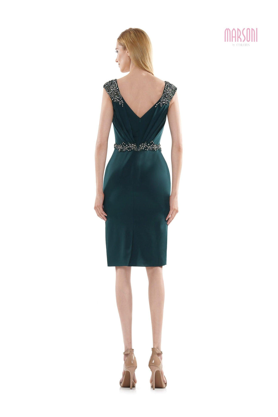 Marsoni Short Mother of the Bride Beaded Dress 1107 - The Dress Outlet