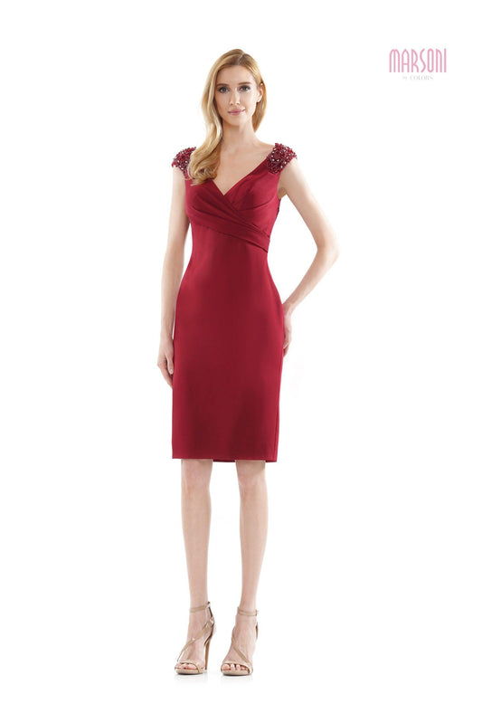 Marsoni Short Mother of the Bride Beaded Dress 1109 - The Dress Outlet