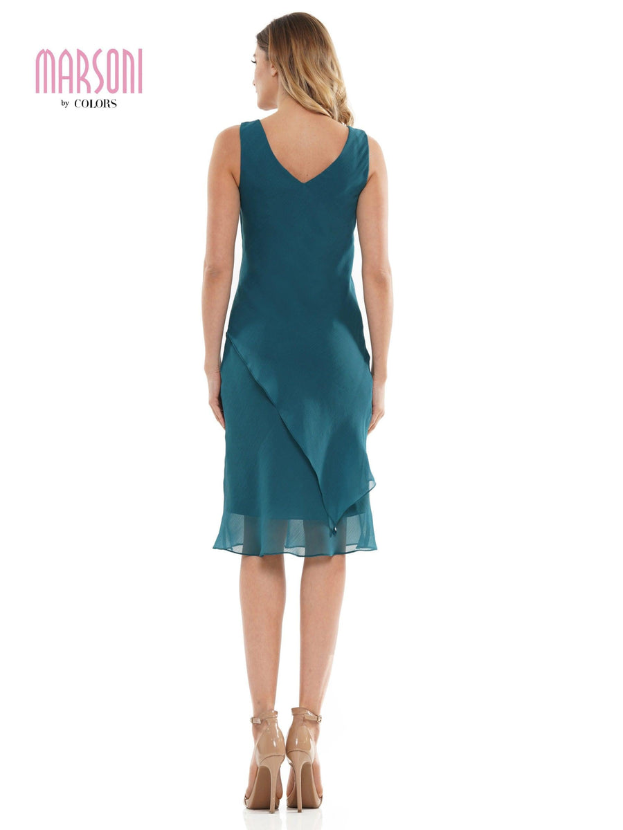 Marsoni Short Mother of the Bride Chiffon Dress 307 - The Dress Outlet