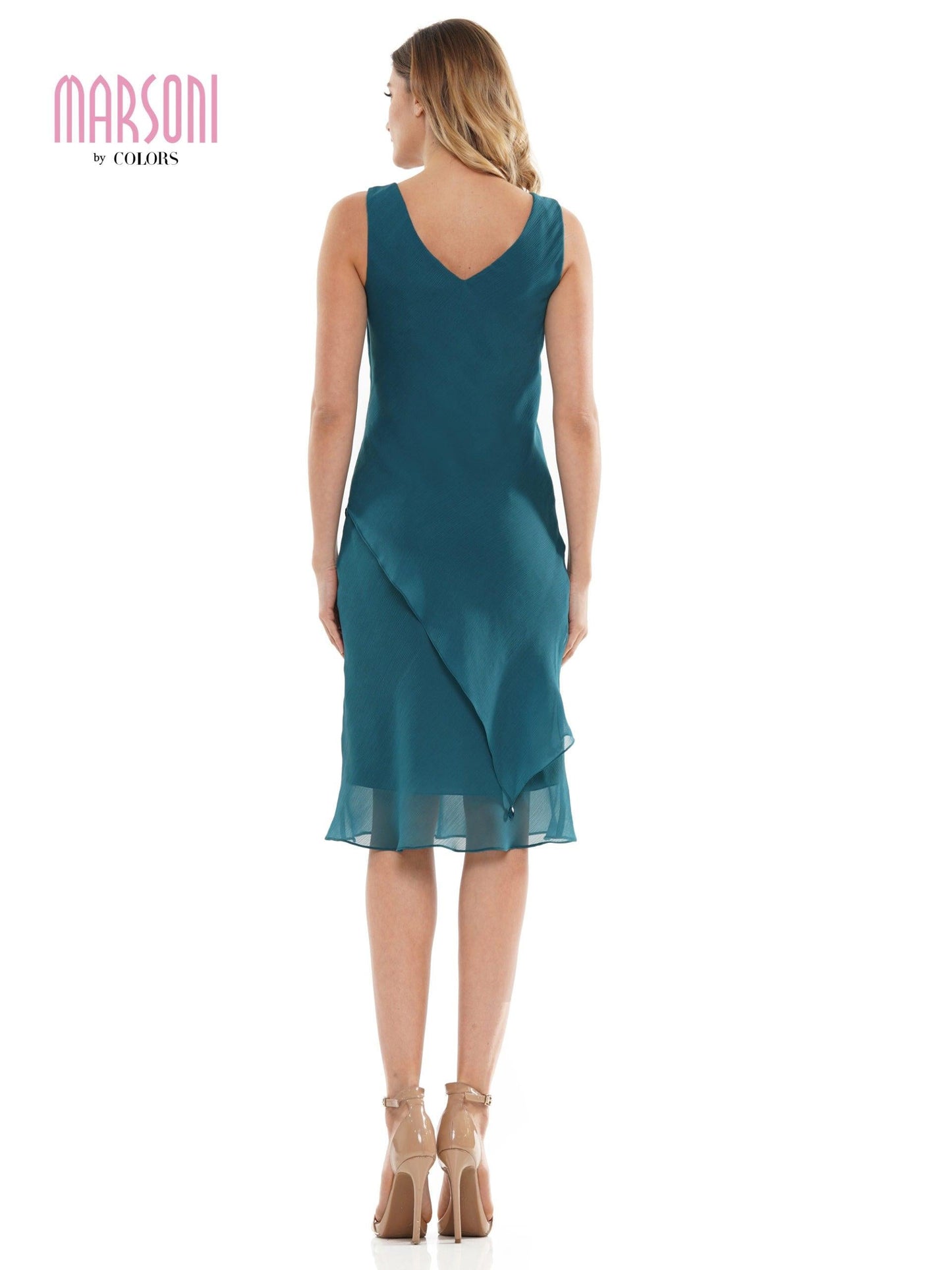 Marsoni Short Mother of the Bride Chiffon Dress 307 - The Dress Outlet