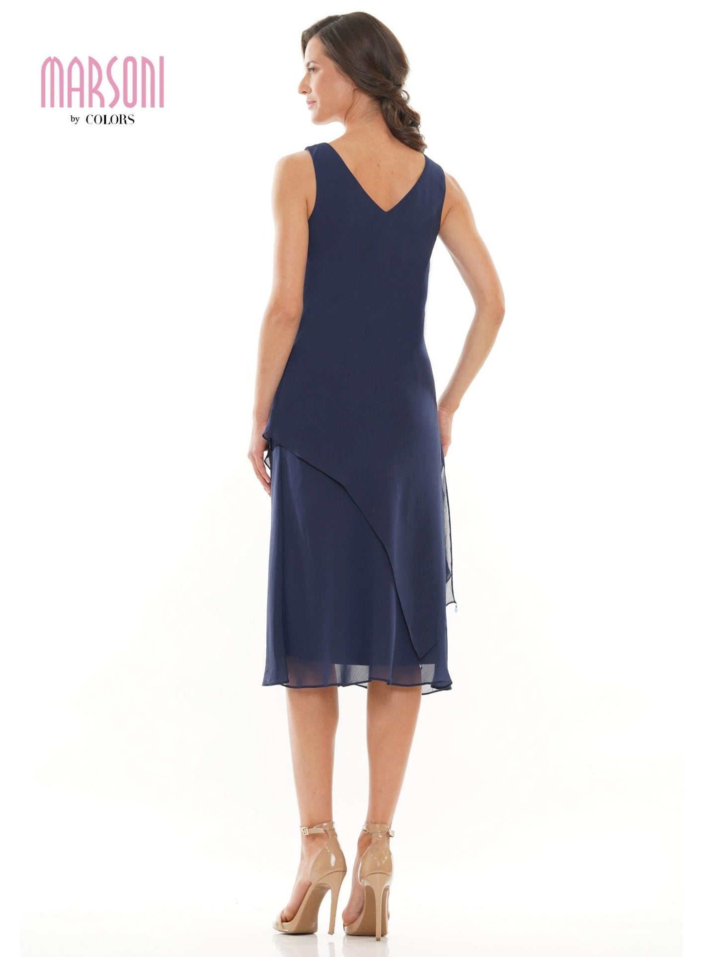 Marsoni Short Mother of the Bride Chiffon Dress 307 - The Dress Outlet