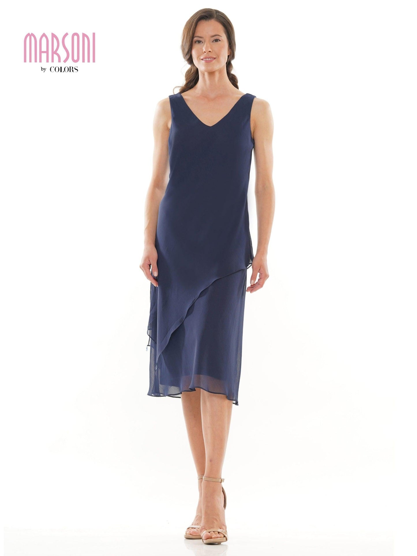 Marsoni Short Mother of the Bride Chiffon Dress 307 - The Dress Outlet