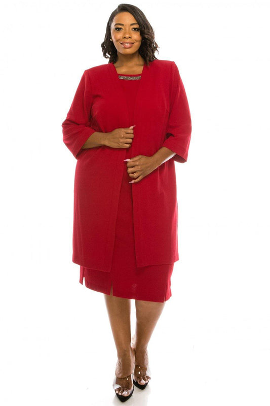 Maya Brooke Beaded 2 Piece Jacket Short Plus Size Dress - The Dress Outlet Maya Brooke