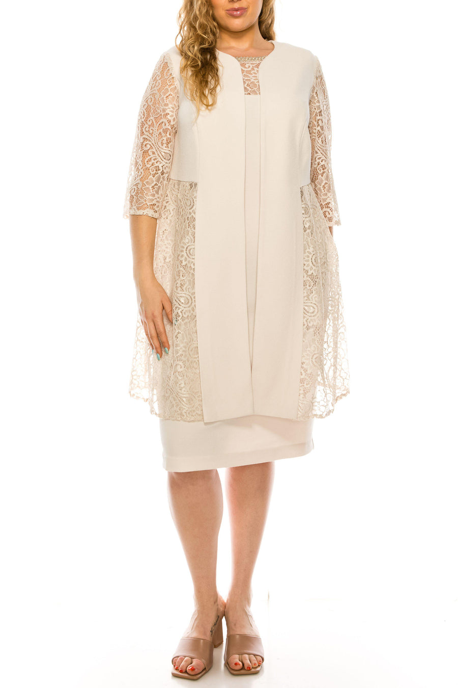 Maya Brooke Plus Size Short Jacket Dress 29486W - The Dress Outlet