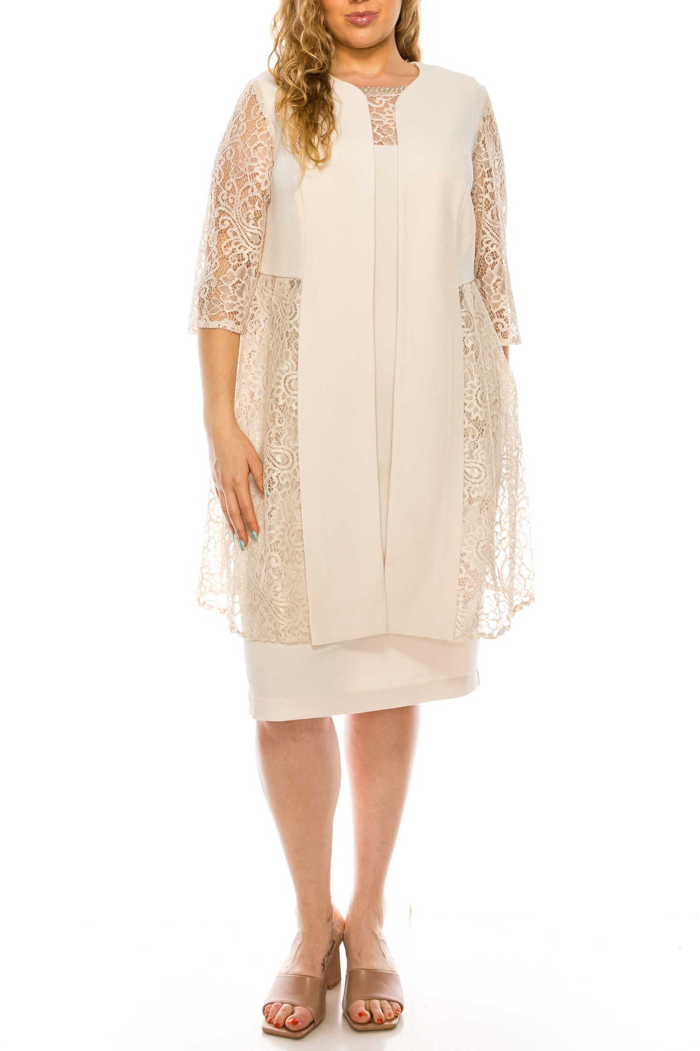 Maya Brooke Plus Size Short Jacket Dress 29486W - The Dress Outlet