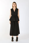 Cocktail Dresses Sleeveless Waist Ruffle Maxi Dress Black
