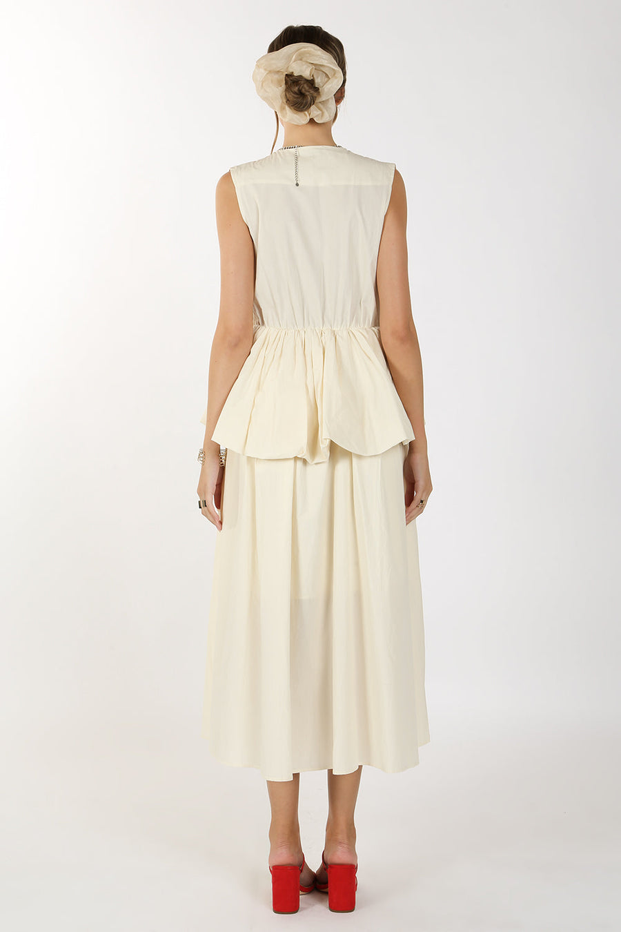 Cocktail Dresses Sleeveless Waist Ruffle Maxi Dress White