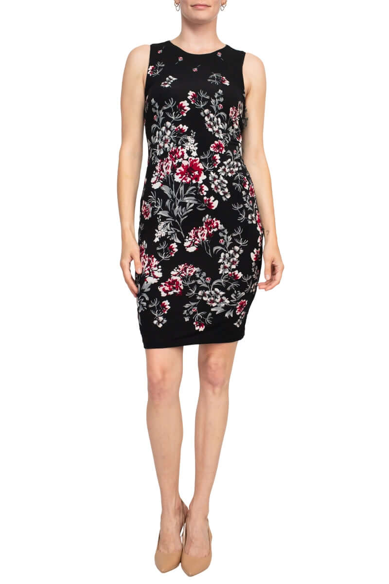 Cocktail Dresses Short Floral Print Fitted Cocktail Dress Floral