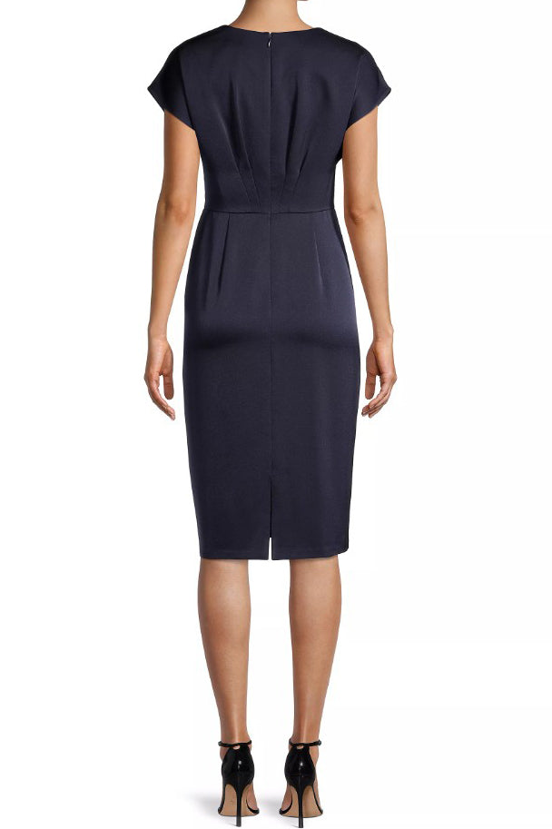 Cocktail Dresses Short Sequin Lace Applique Peplum Cocktail Dress Navy