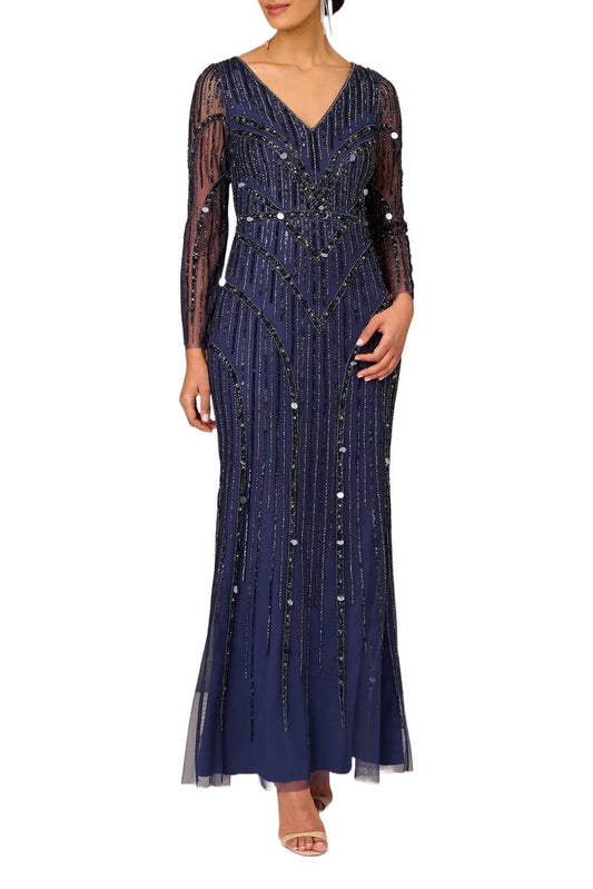 Formal Dresses Long Sleeve Evening Formal Dress Navy