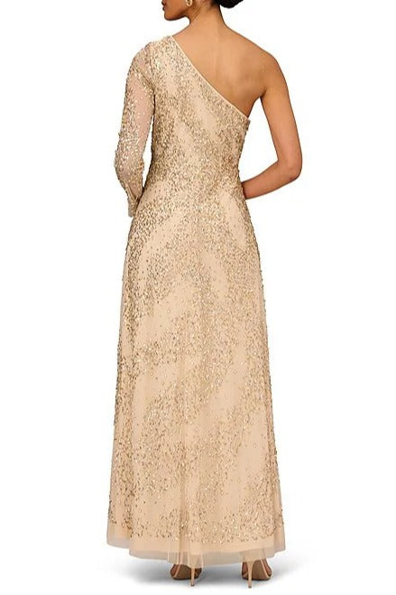 Formal Dresses Beaded Long Formal A Line Evening Dress Light Gold