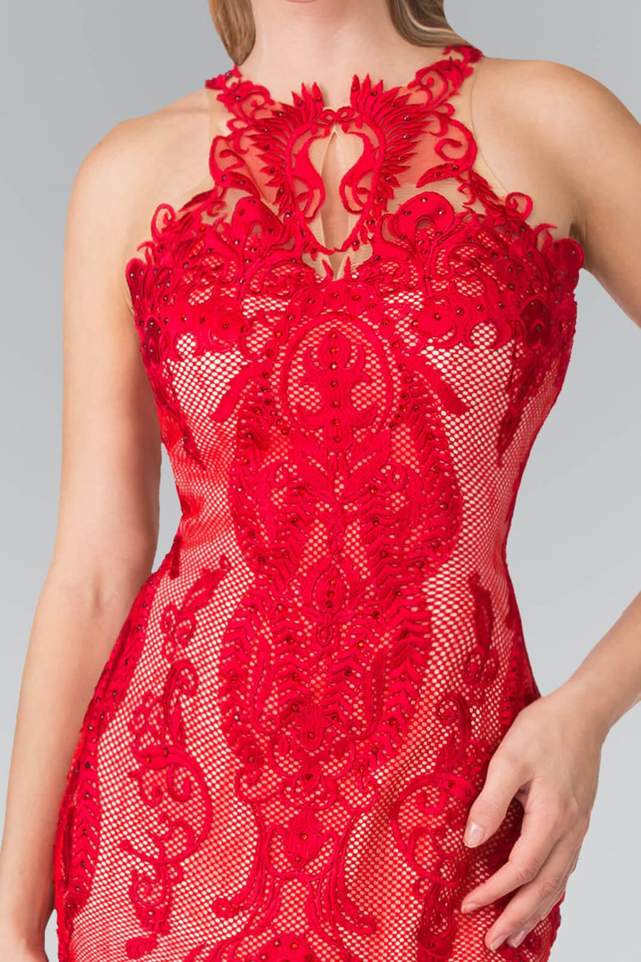 Mermaid Long Prom Halter Homecoming Gown - The Dress Outlet Elizabeth K