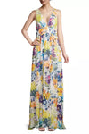 Formal Dresses Long A Line Floral Print  Formal Dress Ivory Multi