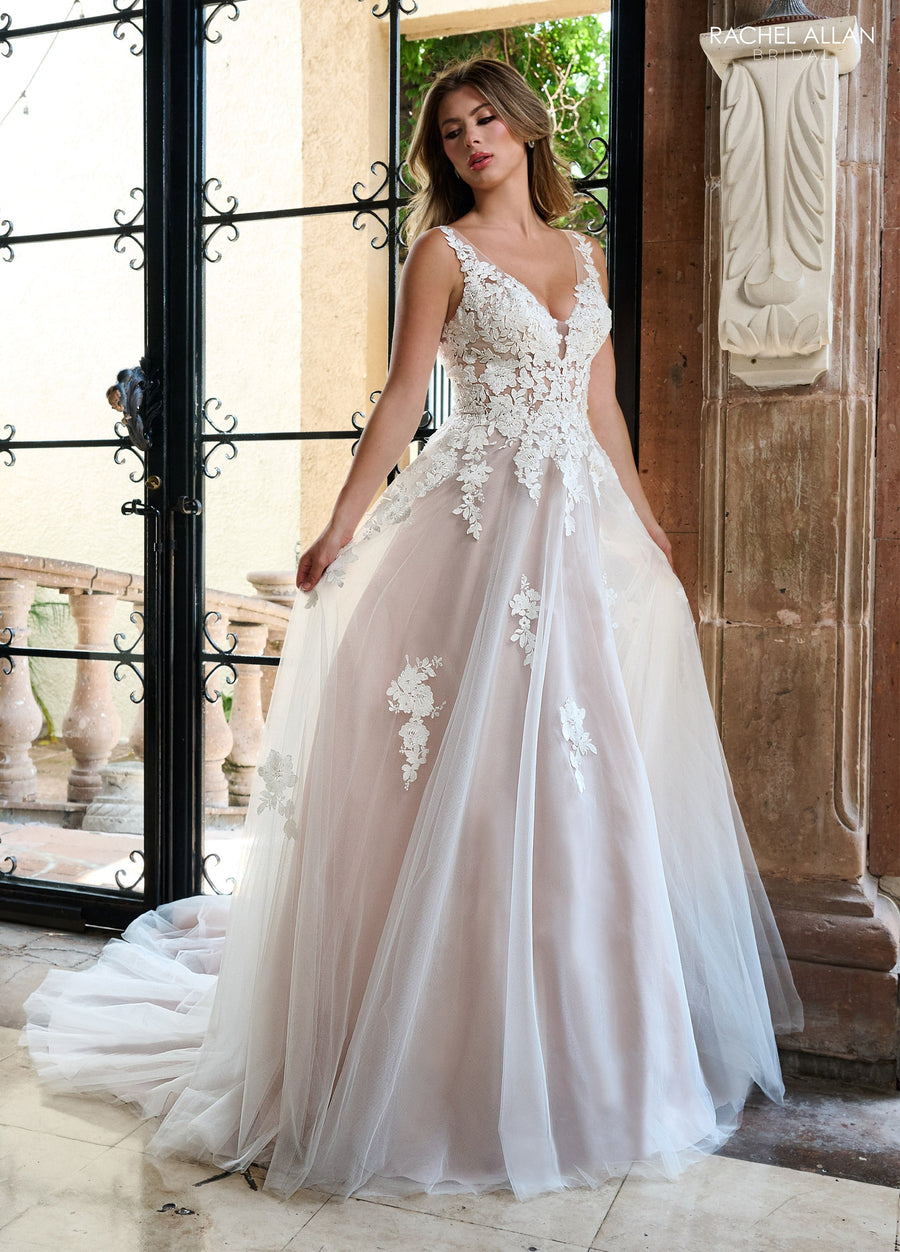 Wedding Dresses Bridal Ball Gown  Beaded Long Wedding Dress Ivory Almond Pink Light Rum Pink