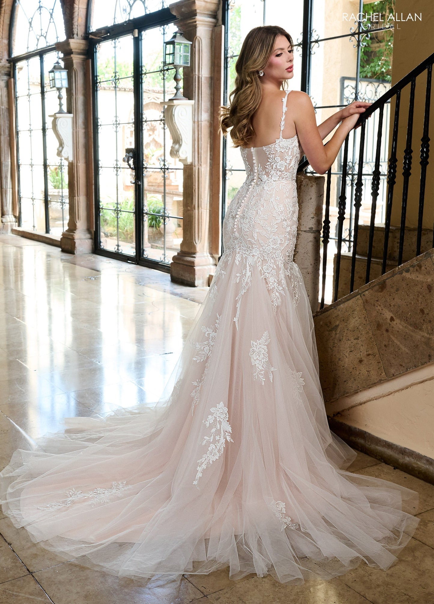 Wedding Dresses Long Bridal Mermaid Lace Applique Wedding Dress Ivory Pink  Champagne